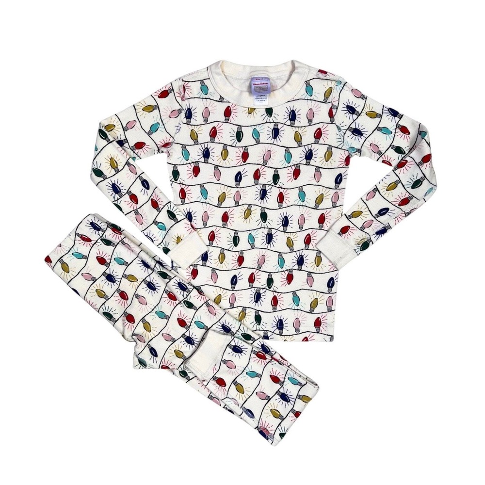 Hanna Andersson Organic Cotton Christmas Lights Two Piece Pajama Set Size 6-7