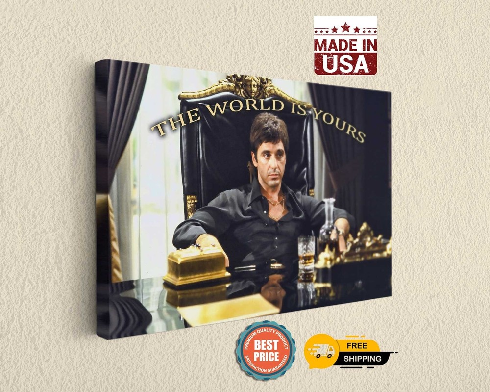 Scarface Tony Montana The World Is Yours Cult Movie Canvas Art Print