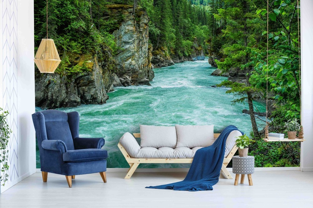 3D Forest River Landscape Wall Murals Wallpaper Murals Wall Sticker