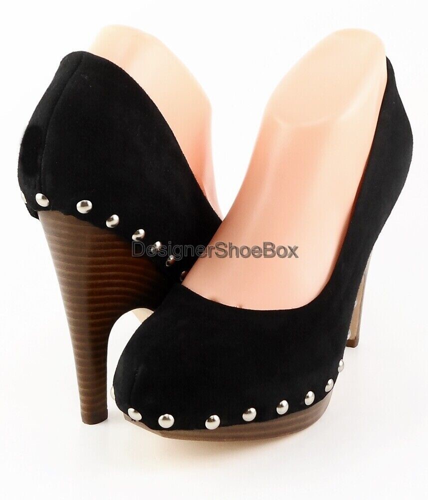 DOLCE VITA HOLT Black Suede Studded Platform Pumps Size 10 $159