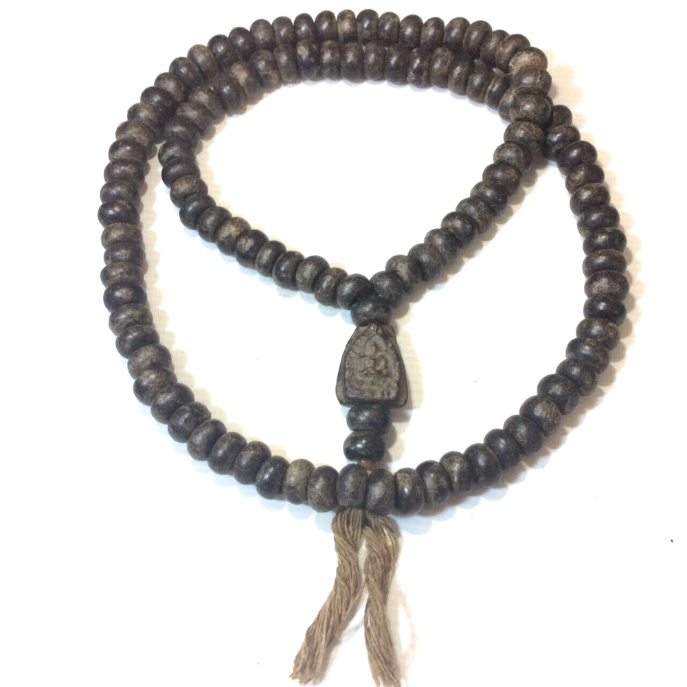 Powerful Thai Amulet Rosary Necklace with LP Boon Pendant