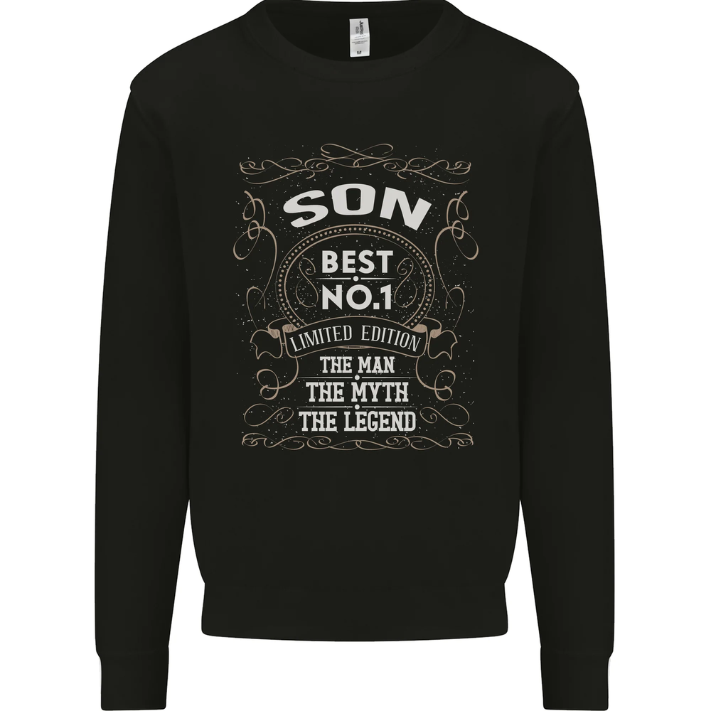 Fathers Day No 1 Son Man Myth Legend Funny Mens Sweatshirt Jumper-image