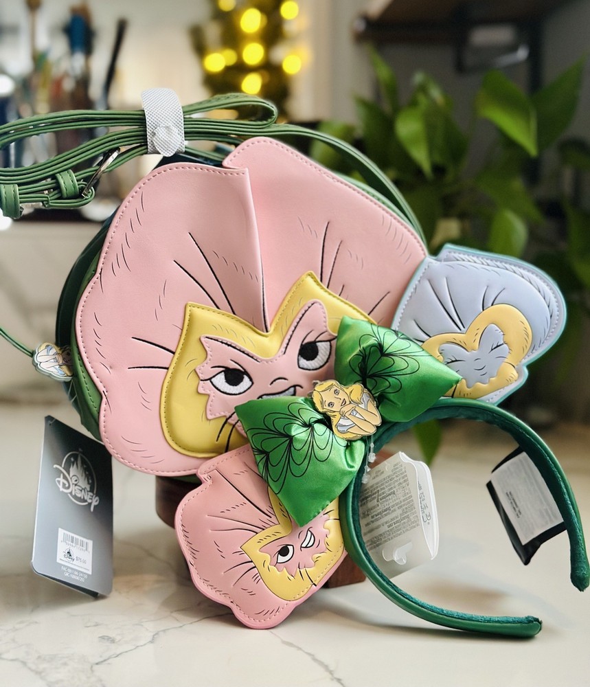 Disney Parks Ashley Eckstein x Alice in Wonderland Flower Crossbody & Ears NWT