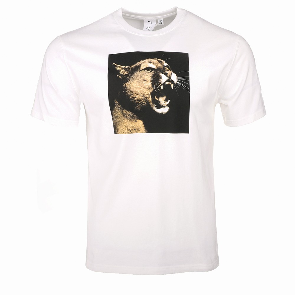 PUMA  X Noah Graphic Crew Neck Short Sleeve T-Shirt Mens White Casual Tops 62841