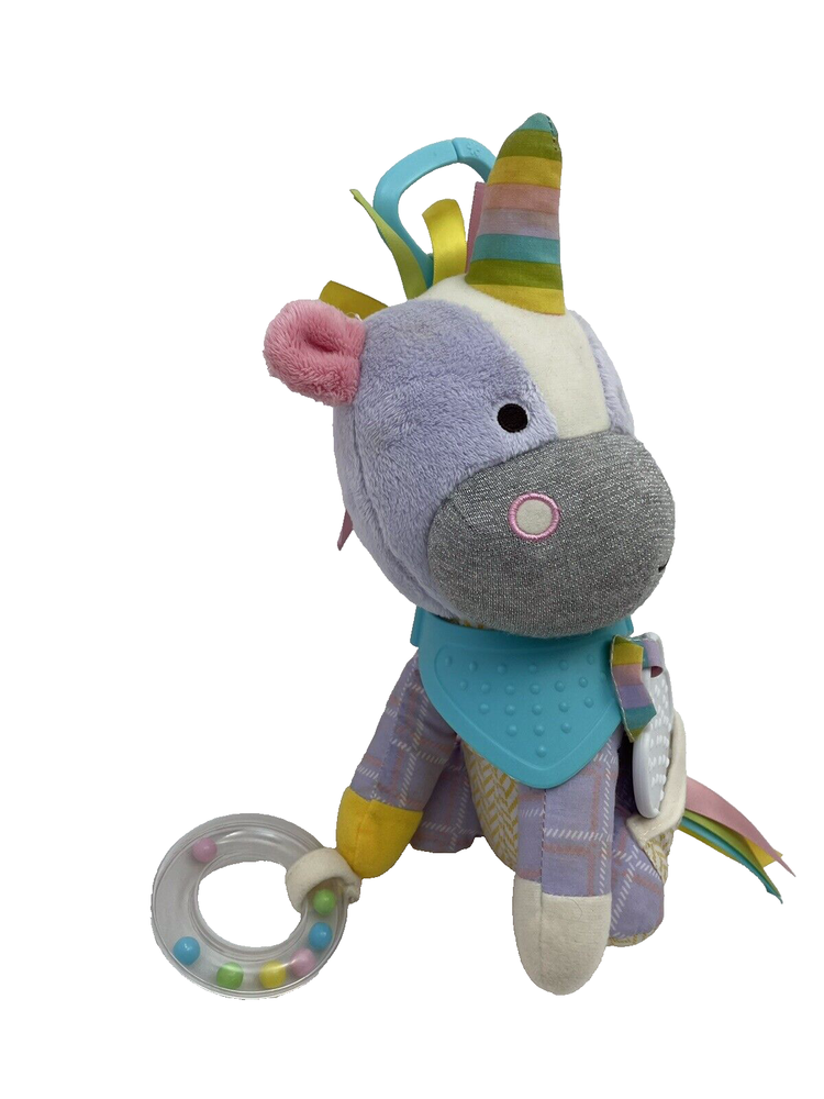 Skip Hop Unicorn Buddies Rattle Teether Baby Activity Pocket Plush 10