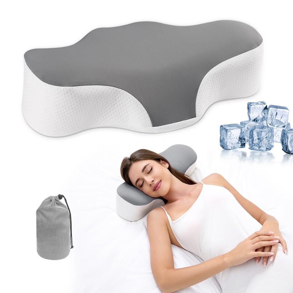 Travel Pillow for Sleeping,Cervical Neck Support Pillow for Neck Pain Relief,...