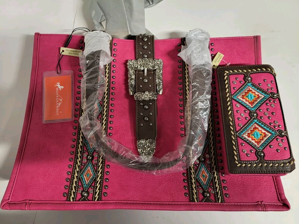Montana West Aztec Collection Concealed Carry Tote & Wallet NWT