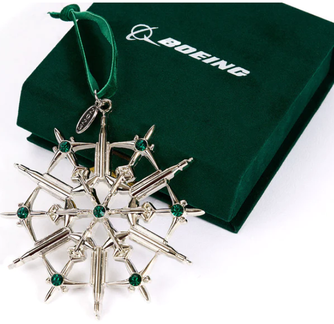 NEW Boeing 2023 Jet Snowflake Ornament, UPC # 460060030434 - LIMITED TIME SALE!!-image
