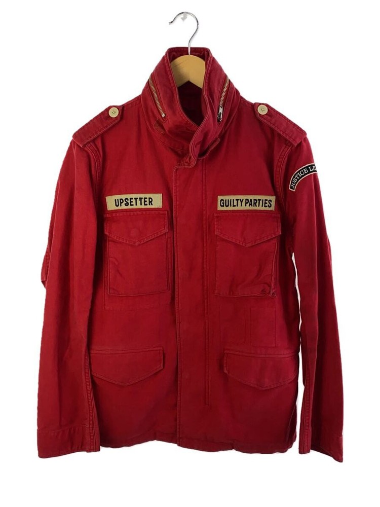 Wacko Maria M65 Cotton Military Jacket in Red with Back Embroidery