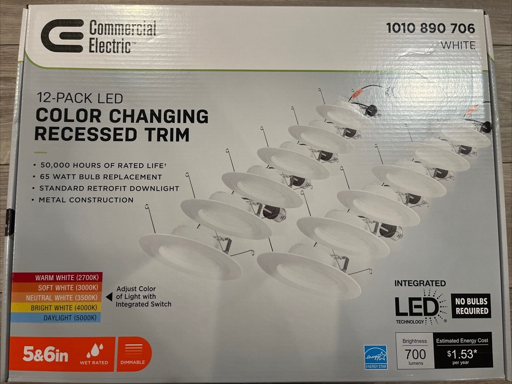 Commercial Electric 12-Pack Color-Changing LED Retrofit Downlights