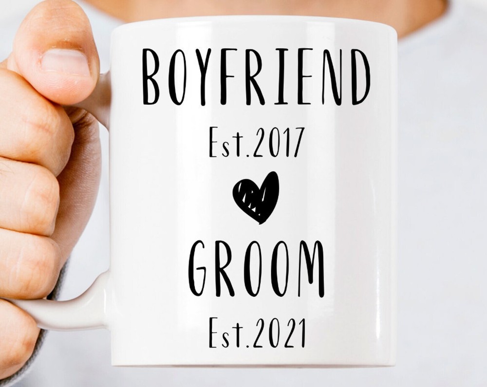 Groom Custom Engraved Coffee Mug - Perfect Engagement or Wedding Gift