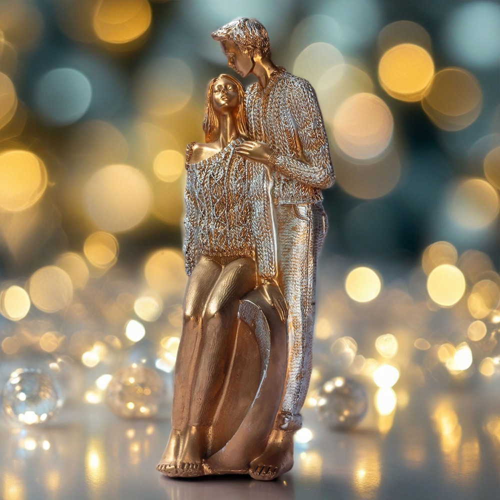 KRAFTSKALA Elegant Gold Couple–Romantic Sculpture for Valentine’s Day Gift