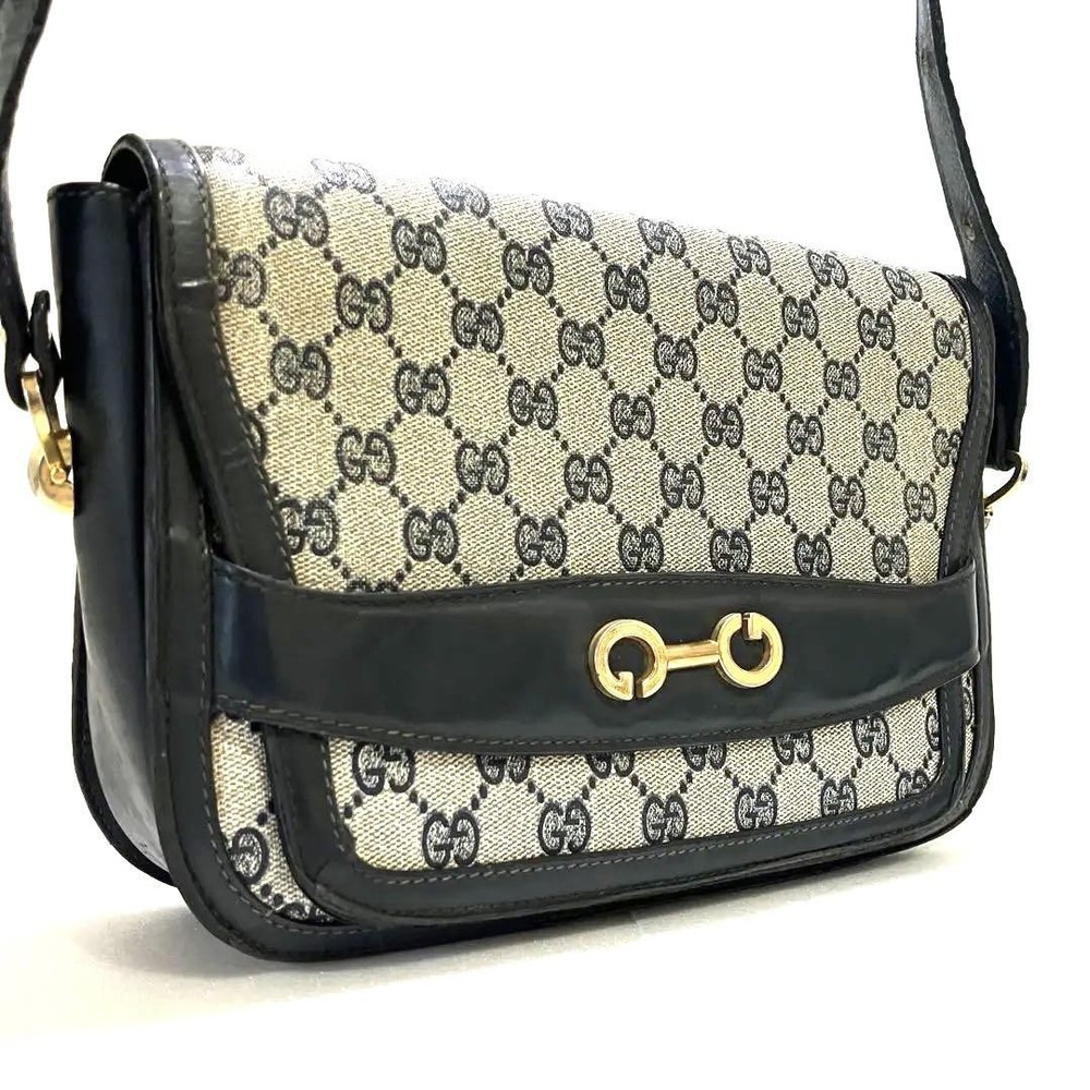 Gucci Supreme GG Navy Shoulder Bag Crossbody Tote 2-Way