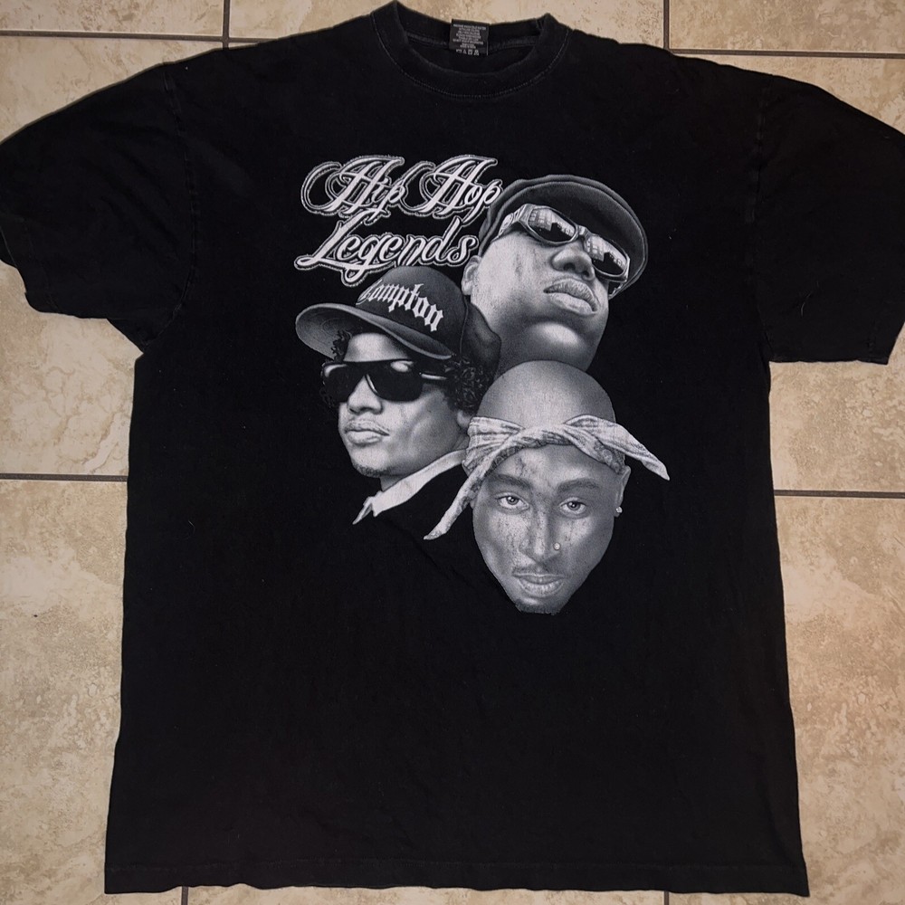 Vintage Flying Horse Mens Hip-Hop Legends Tupac, Biggie, Eazy E Size 5XL