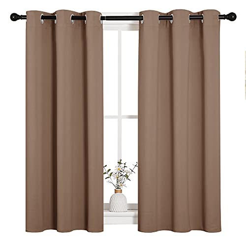 Blackout Curtains 34x45 Inches 2-Pack Cappuccino Thermal Drapes