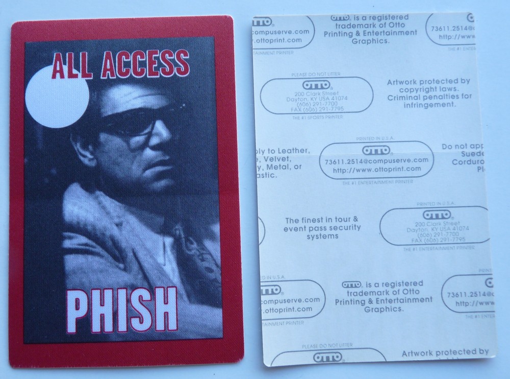 Phish Red All Access Concert Tour Concert Backstage Pass