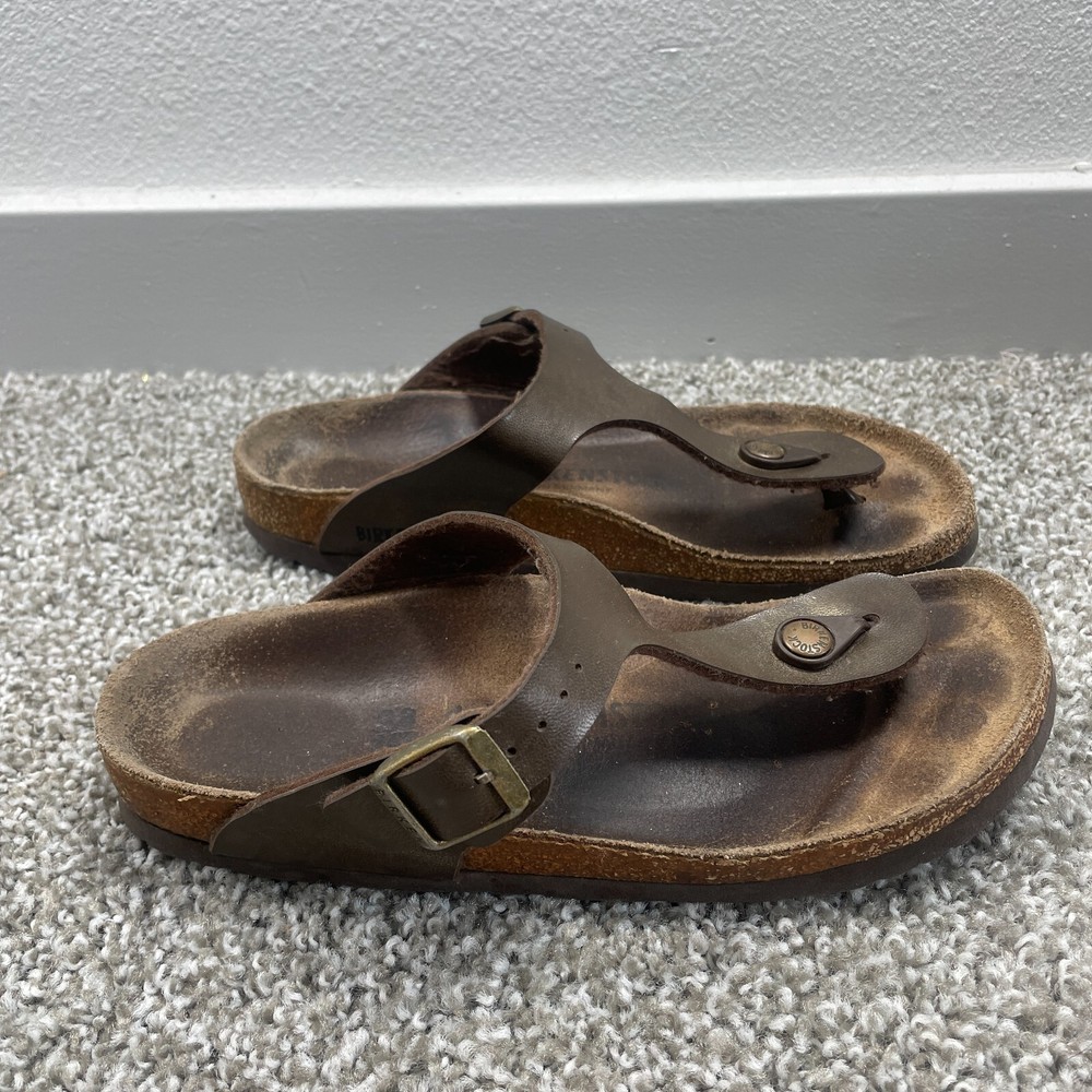 Birkenstock Gizeh Women Size 38 US 7 Brown Thong Sandals Classic Comfort Casual Outdoor