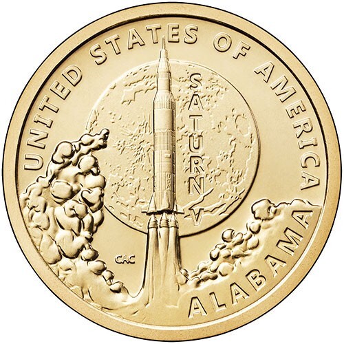 2024 P AU/BU Alabama American Innovation Dollar Saturn V Rocket