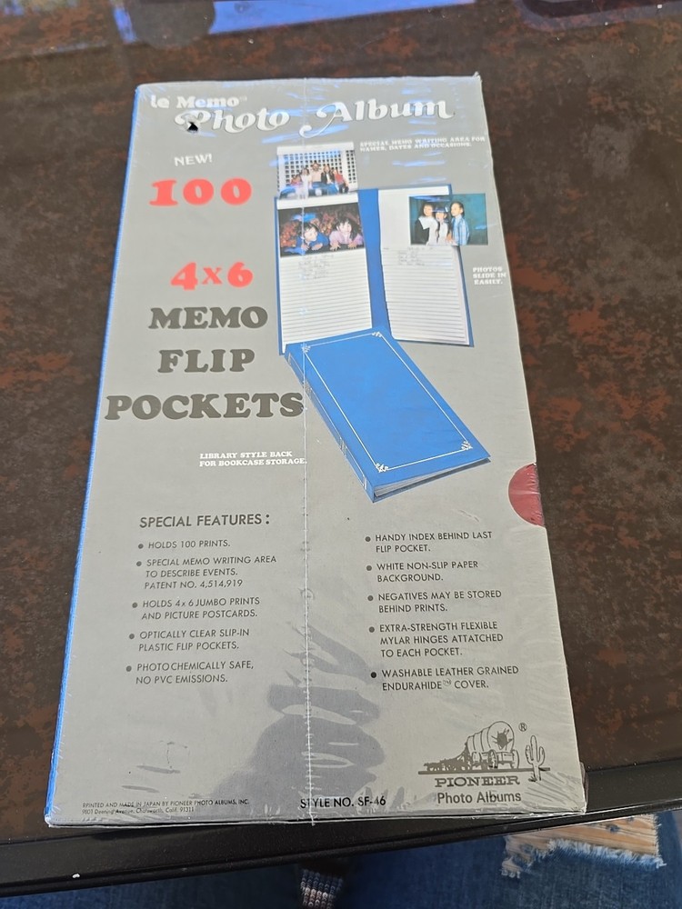 Vintage Blue Le Memo Photo Album Holds 100 4x6 Pockets Sealed NOS SF-46