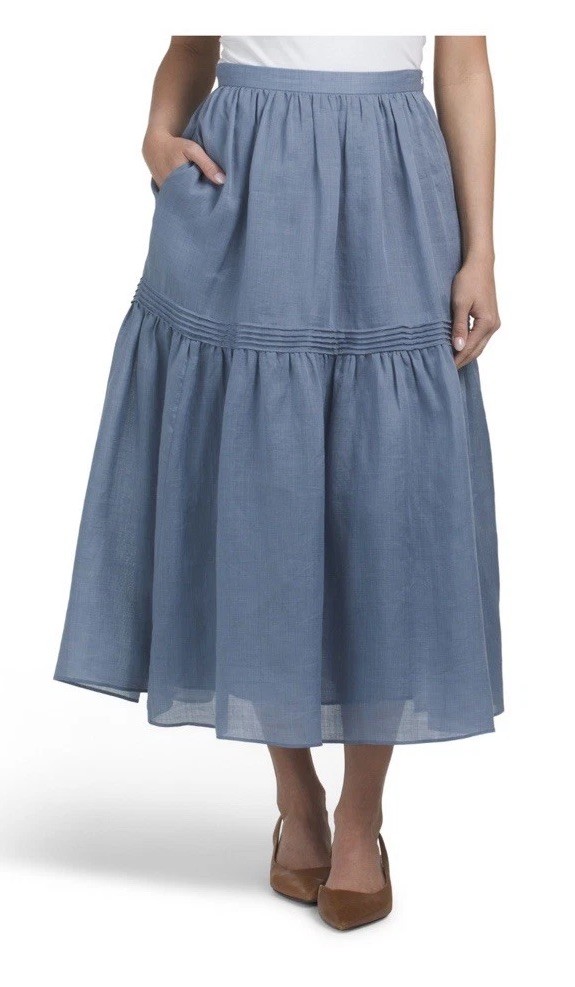 LAFAYETTE 148 NEW YORK Lunetta Skirt, Size 14, Color Bluestone