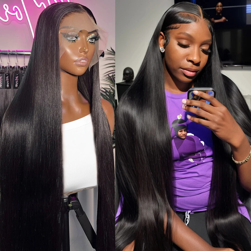 13x4 13x6 HD Transparent Brazilian Straight Lace Front Wig Human Hair