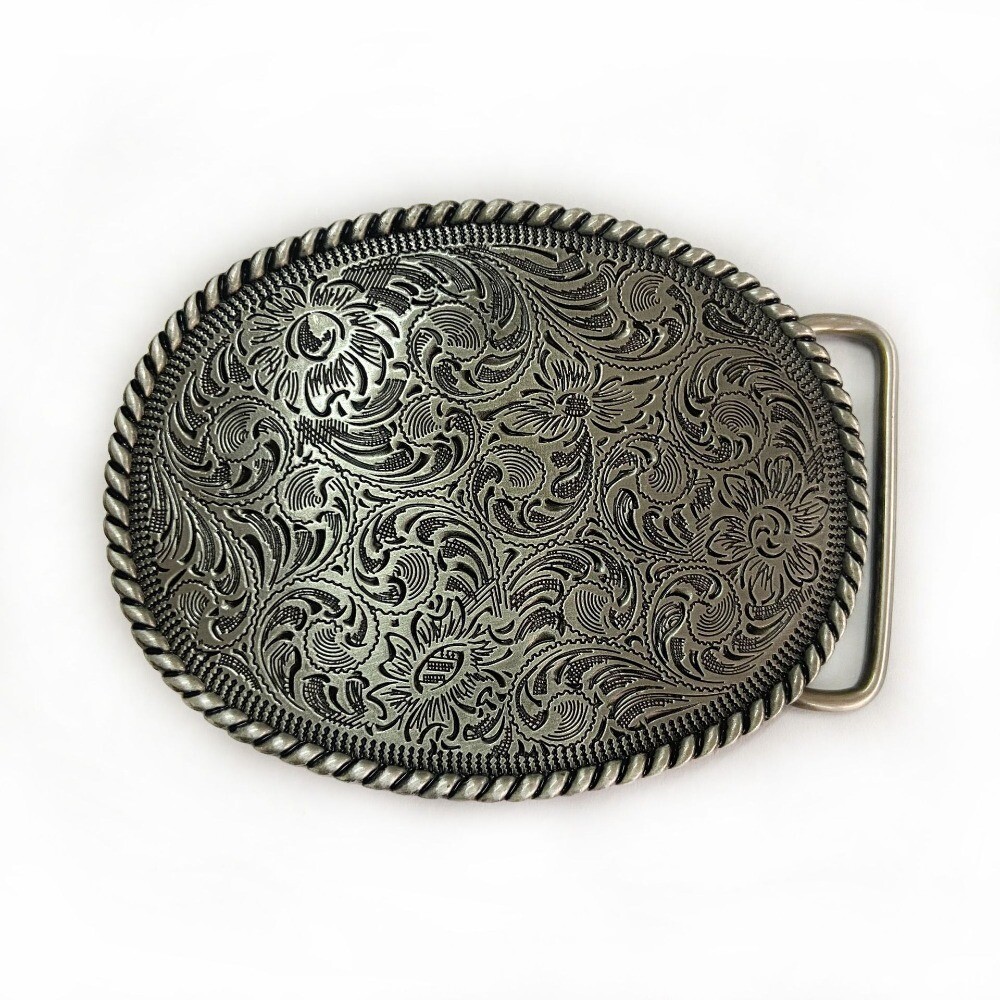 Western Cowboy Belt Buckle for Men & Women USA Retro Floral Rodeo Casual Wear