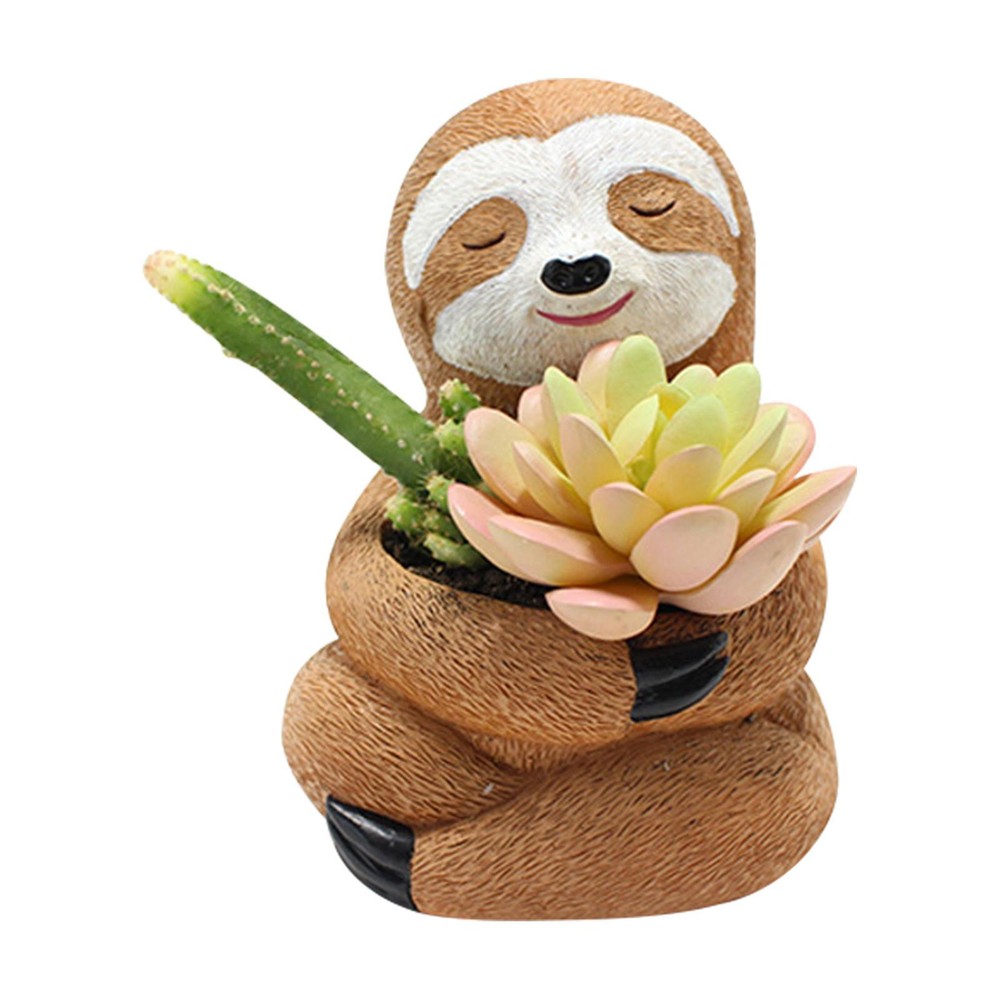 Sloth Flower Pot, Cute Animal Succulent Pots With Drainage  No Including Plant
