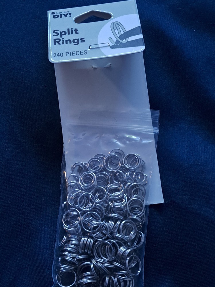 Jewelry Basics - Metal  240 Pcs - Silver Split Rings 6mm to 8mm Cousin