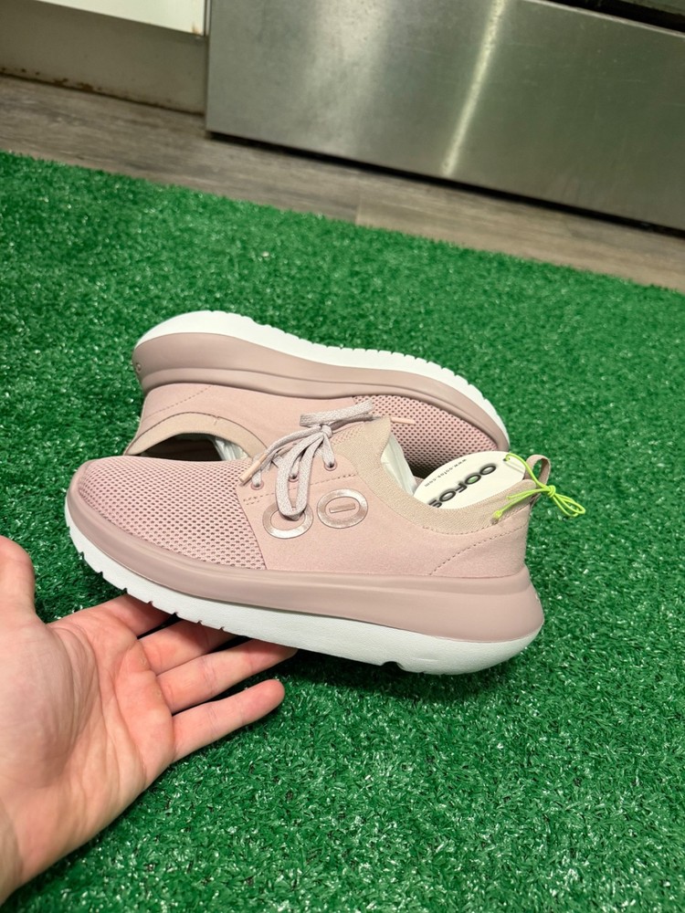 New Oofos Oomy Stride Womens Size 8 Stardust Pink White Athletic Shoes Sneakers