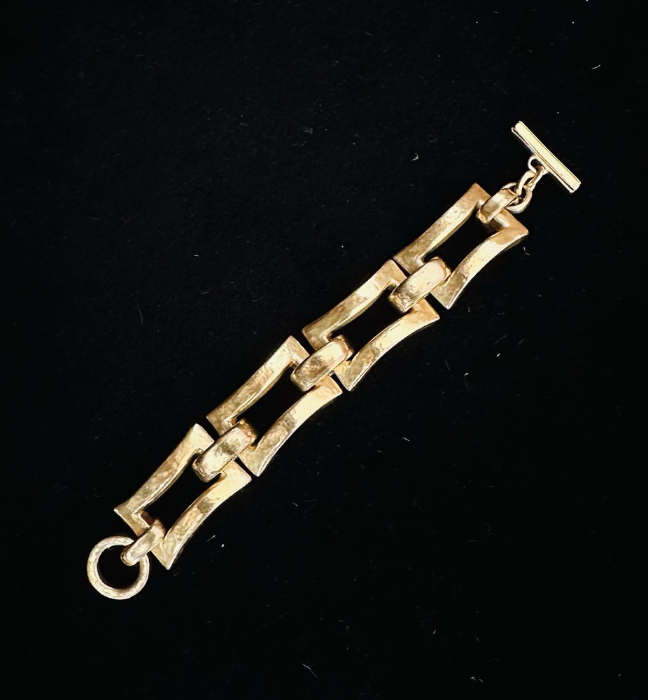 Designed VAUBEL DESIGNS Chain CHUNKY LINK Goldtone TOGGLE BRACELET 8”