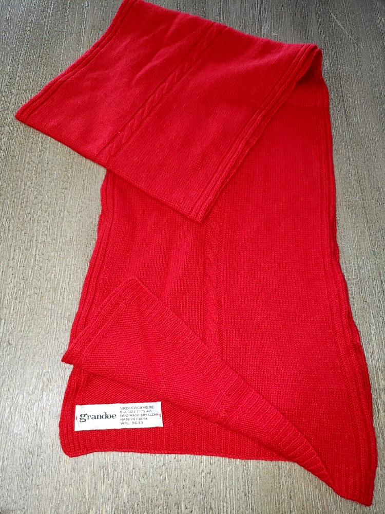 Grandoe Women's Solid Red 100% Cashmere Winter Scarf – Ultra Soft 60 x 9.5