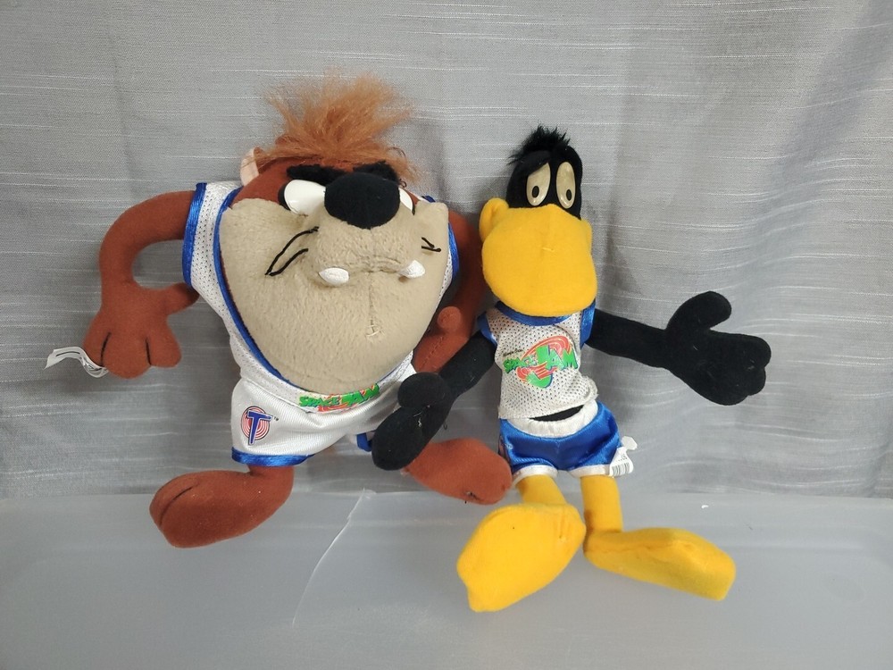 Vintage Looney Toons Daffy Duck And Tasmanian Devil Plush Dolls