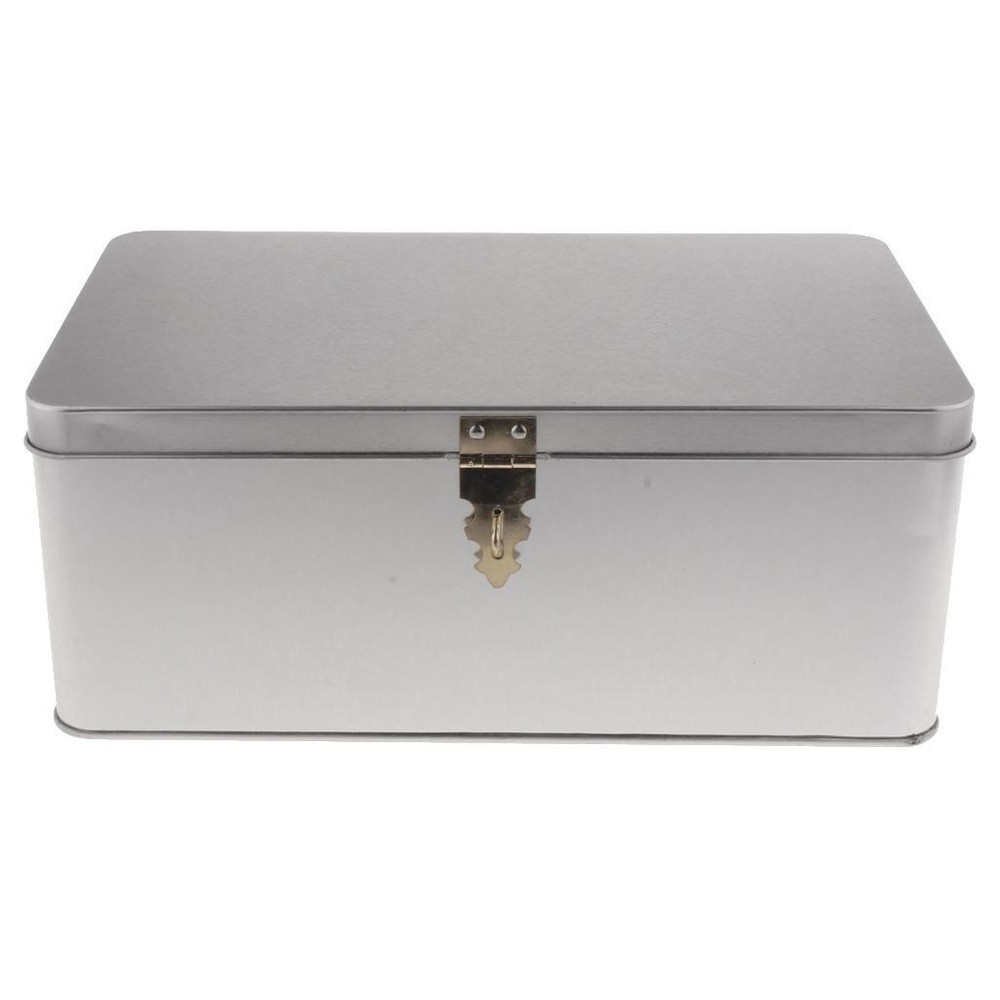 Vintage Lockable Metal Storage Box for Travel & Treasures