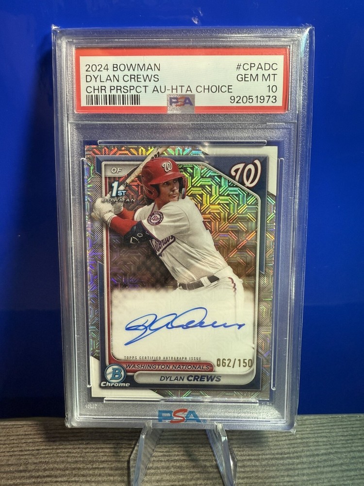 Dylan Crews 2024 Bowman Chrome 1st HTA Choice Mojo Auto /150 PSA 10 #CPA-DC