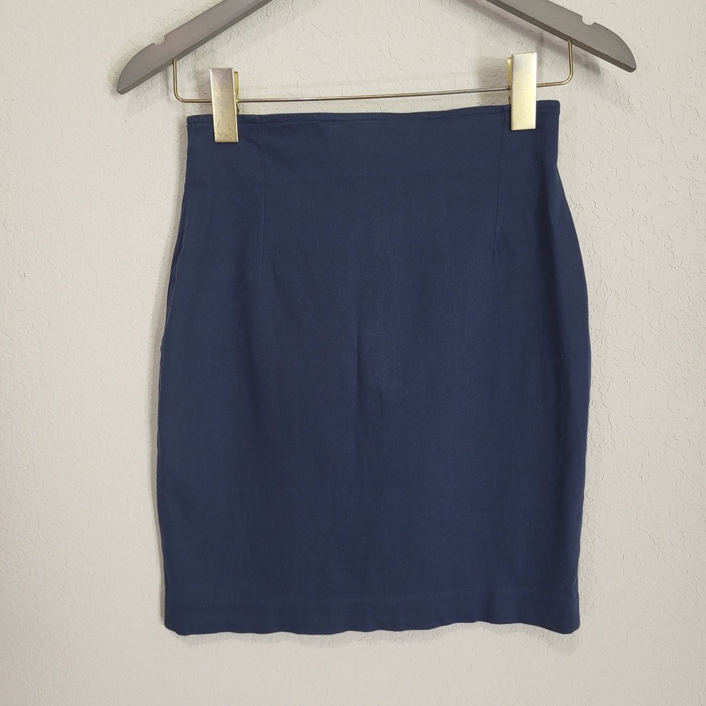 The Limited Mini Skirt Women Size XS / S Navy Blue Pencil Bodycon Stretch