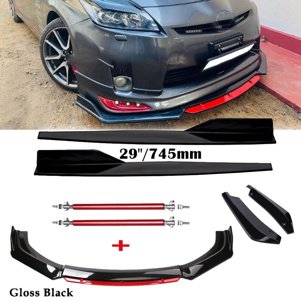 Front Bumper Lip Spoiler Splitter Rear Lip Side Skirt For Toyota Prius