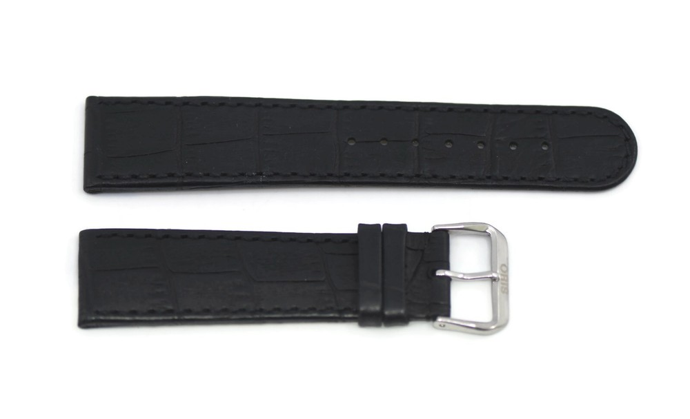 Oris 22mm Black Leather Watch Strap Replacement Band