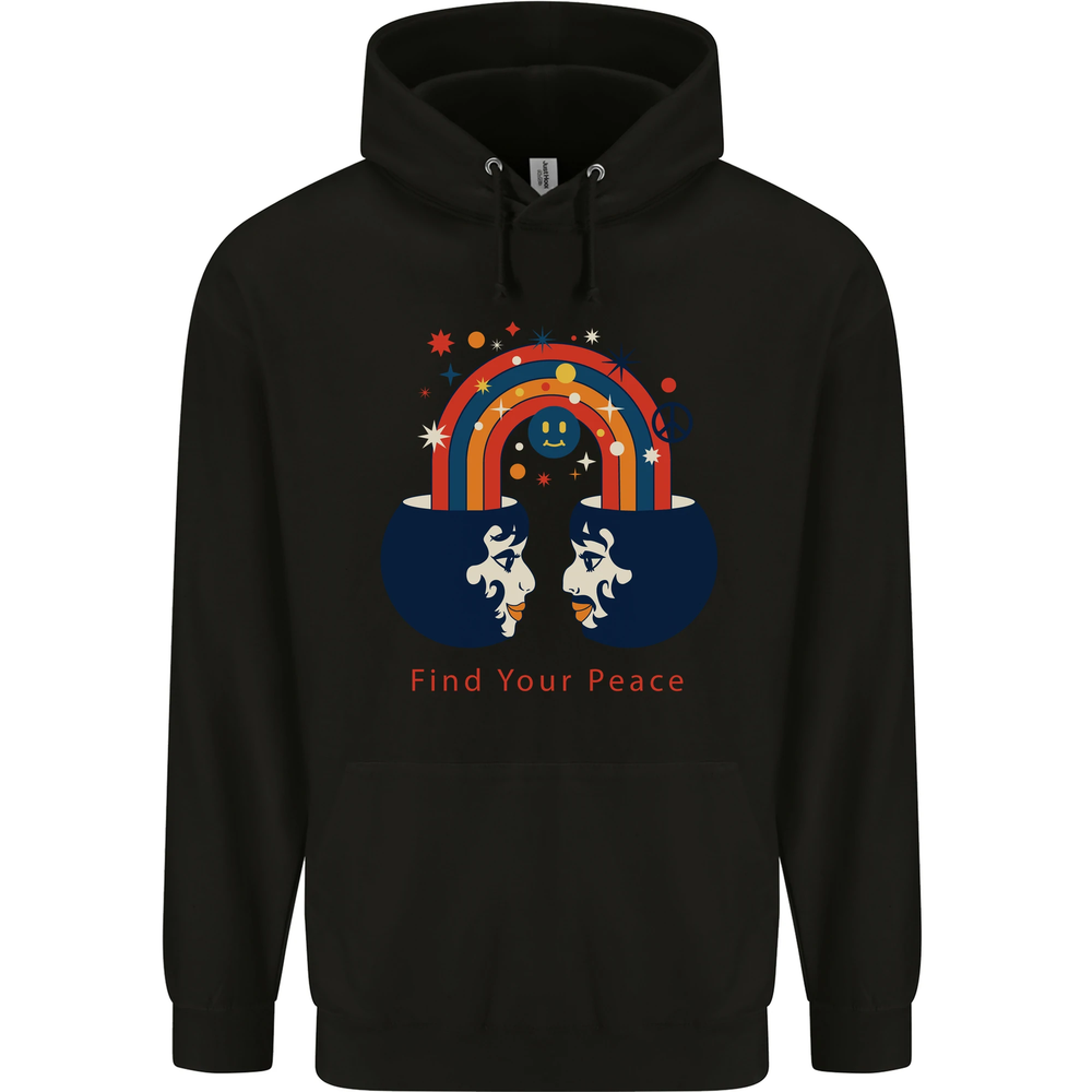 LGBT Find Your Peace Gay Pride Day Mens 80% Cotton Hoodie-image