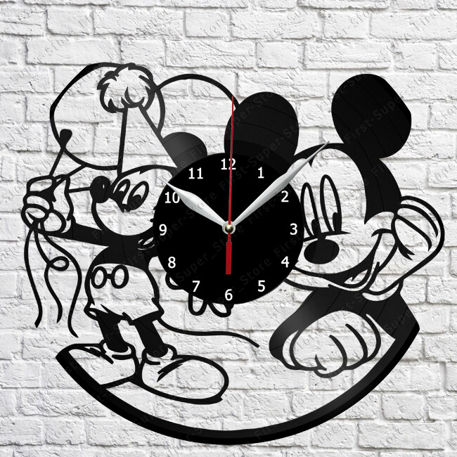 Mickey Mouse Vinyl Clock Record Wall Clock Decor Fan Art Home 2820