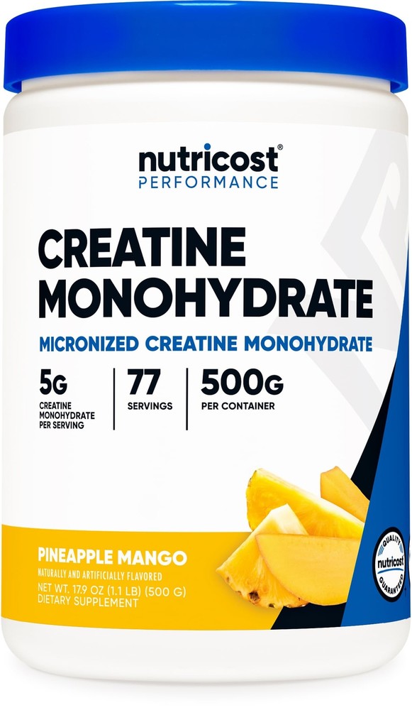 Creatine Monohydrate Powder Pineapple Mango 500 Gram - Micronized Creatine Su...