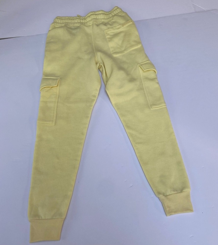 Akademiks Cargo Joggers Mens Size S Yellow Y2K Elastic Cuff  SoftSweatpants