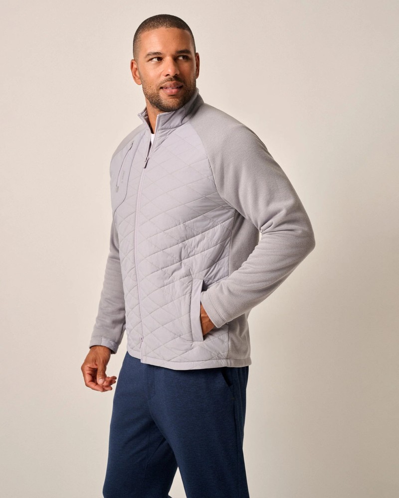 johnnie-O Weller Lightweight Performance Fleece Jacket Seal Size XL