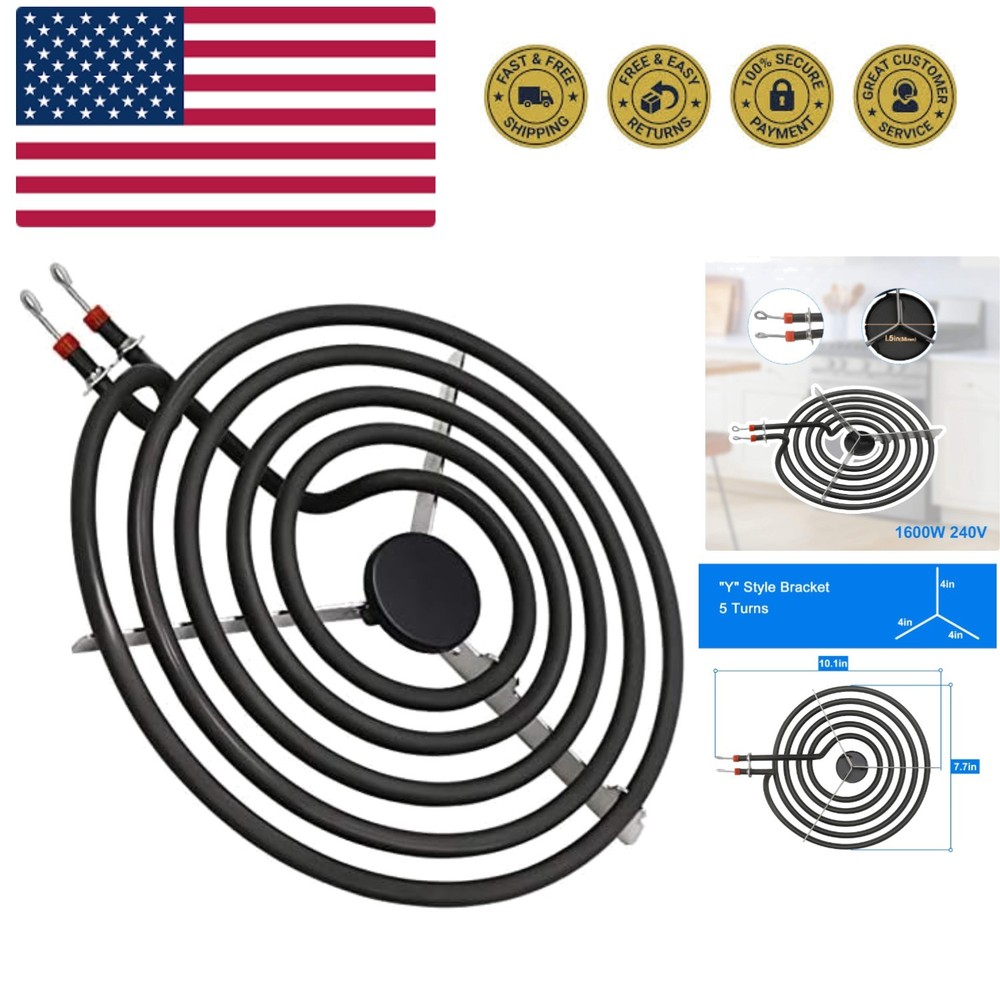 Electric Range Burner 8'' Coil Surface Element 5-Turns by Replacement for Fri...