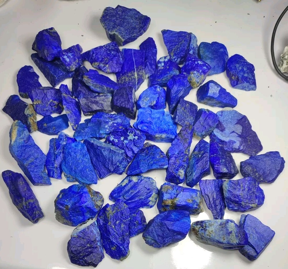 1KG-Deep Blue Natural Lapis Lazuli Rough Crystals Chunks from Afghanistan.
