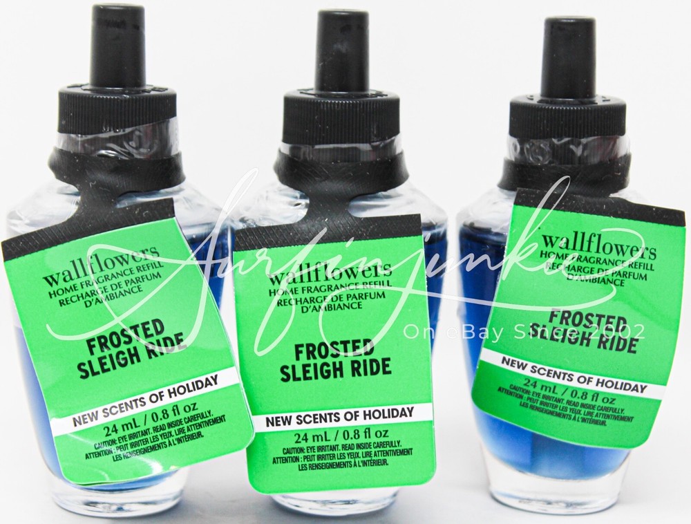 Bath & Body Works Frosted Sleigh Ride Wallflower Refill 3pc Set Blue