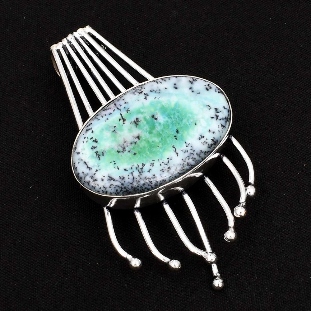 Dendrite Opal Gemstone Ethnic Handmade Pendant Jewelry New Year Gift AP-12286