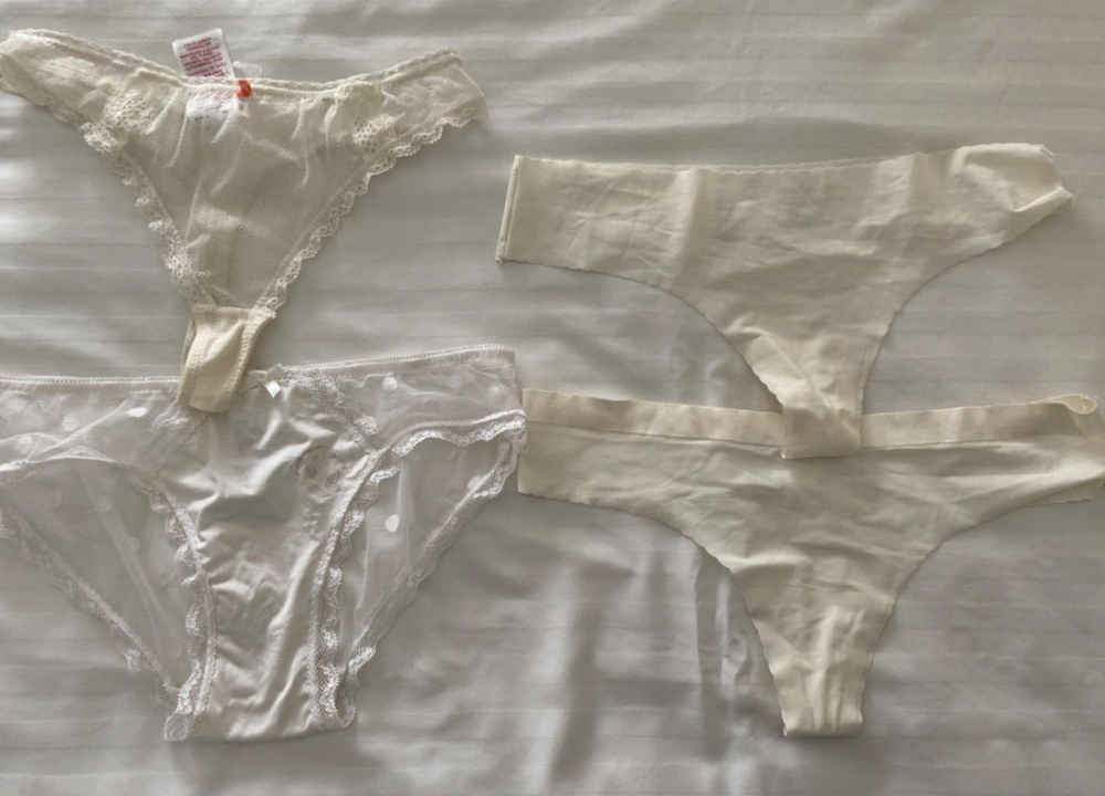 Clearance Sale Assorted  Beautiful White Brief Panty Thong Size 6-8-image