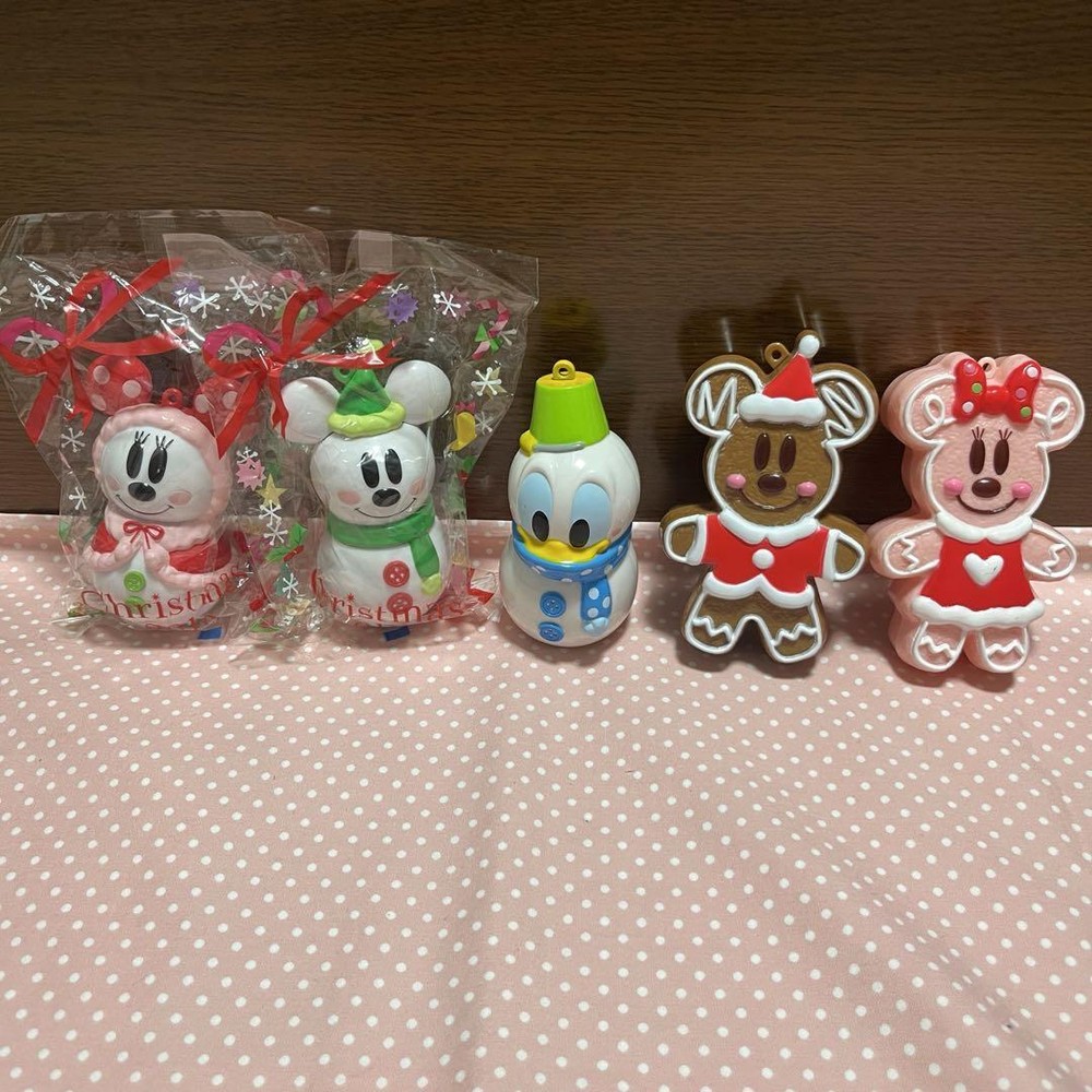 TOKYO Disney Ginger Bread Snowman Christmas Ornament 5 Pieces Set 2012 Used