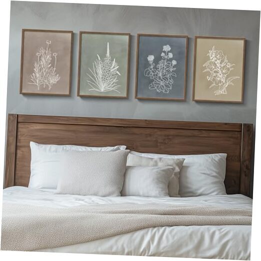 Boho Framed Botanical Wall Art for Bedroom Wall Decor, Set 11