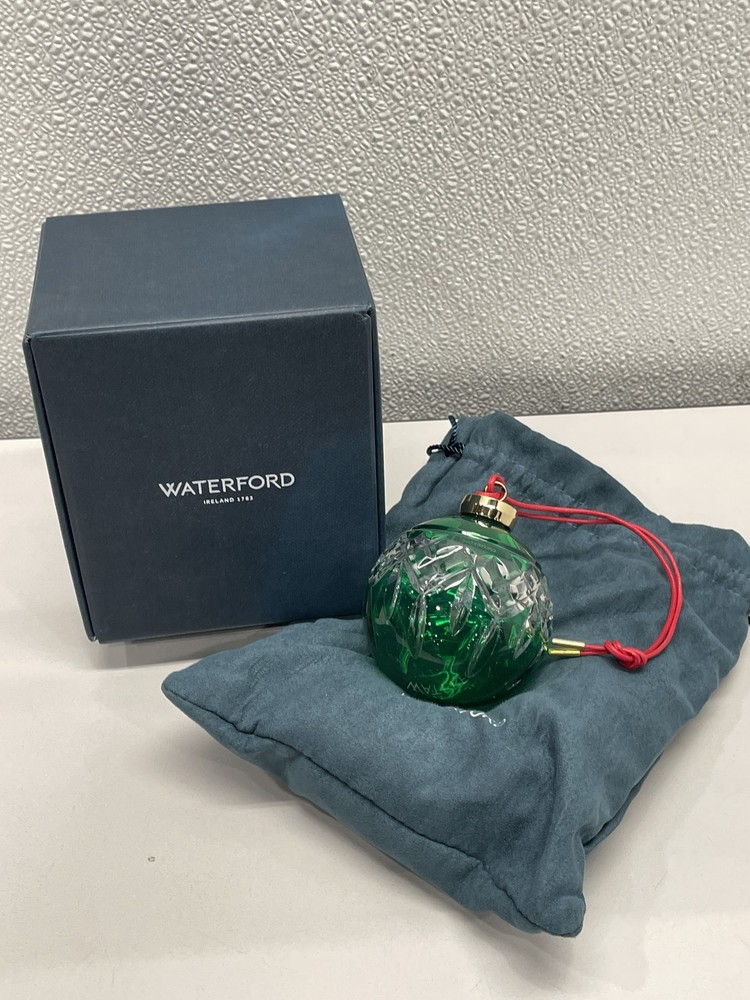 Waterford Lismore Bauble Ornament Christmas Crystal Green 1071527 New